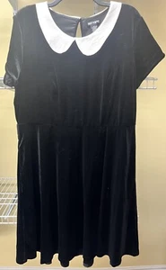 Abito velluto nero Hot Topic piccolo Peter Pan colletto mercoledì Adams Goth 2XL nuovo - Foto 1 di 12
