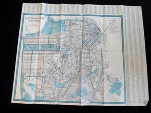 VINTAGE 1944 MAP OF SAN FRANCISCO and the SAN FRANCISCO BAY AREA & METRO AREA - Picture 1 of 12