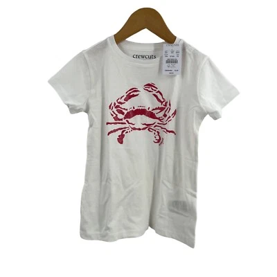 Crewcuts White Red Sparkly Crab Graphic Tee Size 4-5 New - Image 1 of 4