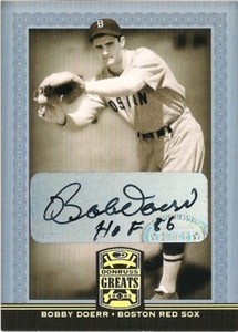 BOBBY DOERR 2005 Donruss Greats Auto  Autograph ( HOF ) Boston Red Sox
