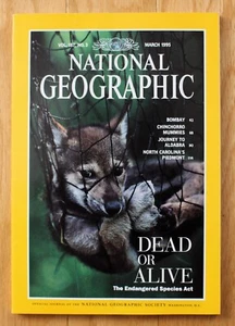 National Geographic March 1995; Endangered Species Act; Bombay; Mummies; Aldabra - Picture 1 of 14