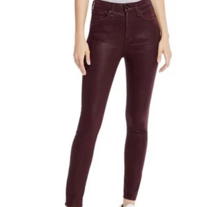Pantalones de mezclilla Rag & Bone Nina cintura alta recubiertos de ciruela acabado brillante 24 regular $255 ajustados - Imagen 1 de 5