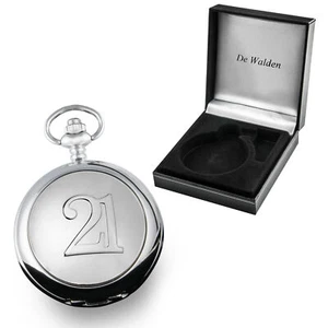 Engraved 21 Feature Pocket Watch 21st Birthday Gifts Son Brother Dad Nephew Gift - Picture 1 of 9