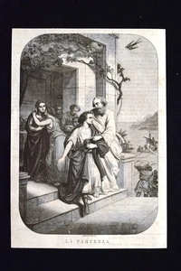 Die Abfahrt Radierung von 1869 - Bild 1 von 1