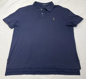 Polo Ralph Lauren Mens XL Blue Pima Soft Touch Polo Shirt Casual Top - Flaws - Picture 1 of 9