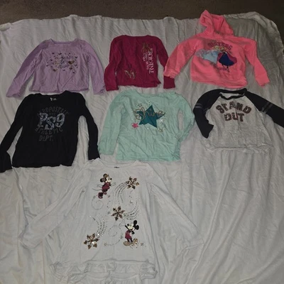 Lot of 7 Girls Long Sleeve Shirts Size 5 Assorted Brands - Image 1 of 4
