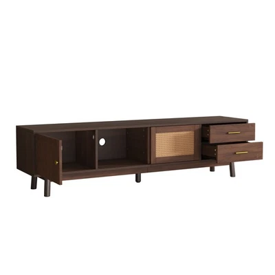 Mid-Century Modern TV Stand for up to 80″ TVs – Entertainment Center with - Image 1 of 4