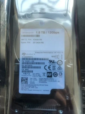 NetApp X343A-R6 1.8T 10K 12Gbps SAS 2.5" HDD Hard Drive 108-00433 DS224C - Image 1 of 4