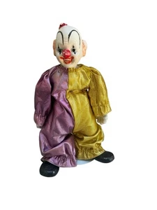 BOZO THE CLOWN Porcelain Circus Doll VINTAGE 12" PURPLE GOLD Lakers Basketball - Picture 1 of 5