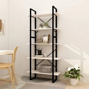 vidaXL Libreria a 5 Ripiani Bianca 80x30x175 cm in Legno di Pino - Foto 1 di 6