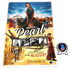 MIA GOTH SIGNIERT X "PEARL" 12x18 FILMPOSTER HORRORSCHAUSPIELERIN BECKETT BAS COA - Bild 1 von 3