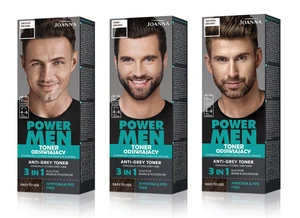 Joanna Power men anti-grey toner 3 in 1 beard hair moustache 3 shades - Picture 1 of 4