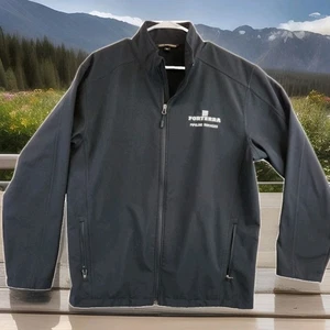 Forterra Pipeline Logo Soft Shell Jacket Black Full Zip Fleece Lining Mens XL - Picture 1 of 8