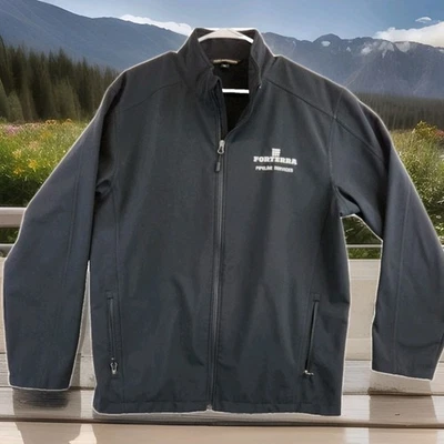 Forterra Pipeline Logo Soft Shell Jacket Black Full Zip Fleece Lining Mens XL - Image 1 of 4