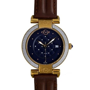Gevril By Gv2 Women's 1509-L3 Berletta Diamond Swiss Quartz Blue Dial Watch - Picture 1 of 10