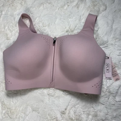 Victoria’s Secret Pink Featherweight Max Sports Bra Zip Front Strappy Back 34DD - Image 1 of 4
