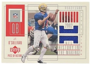 2002 UD Piece of History #145 J.T. O'Sullivan RC UC Davis Aggies - Picture 1 of 2