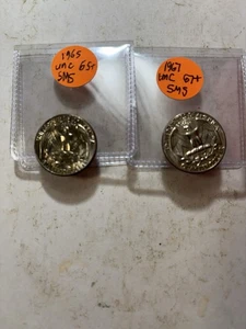1965 & 1967 Washington Quarters Gem MS Uncirculated ** - Picture 1 of 24