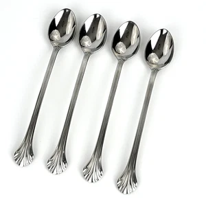 4x Gorham Grande Quintette Glossy 18/8 Stainless Flatware 7.75" Iced Tea Spoons - Picture 1 of 7