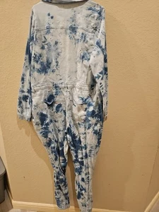 Size 3X Stretch Denim White Washed Womens Jumpsuit - Picture 1 of 6