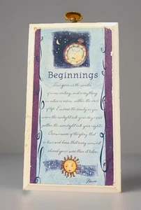 Flavia “Beginnings” Inspirational Wall Plaque – KathyAnn Quote Sign 19x10cm - Picture 1 of 11