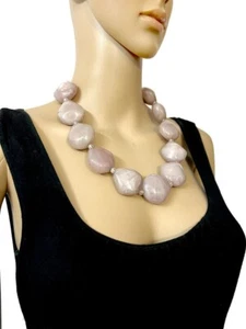 N7621 TIBETAN Light Pink Resin Crystal Tribal Necklace BOLD Women Ethnic Jewelry - Picture 1 of 12