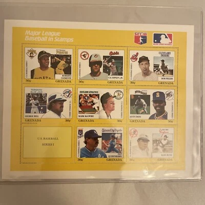 GRENADA BASEBALL STAMP SHEET 1988 MARK McGwire, BABE RUTH - Image 1 of 4