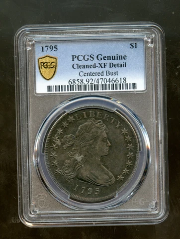 1795 $1 Silver Dollar PCGS Genuine Cleaned-XF Detail Centered Bust Cover