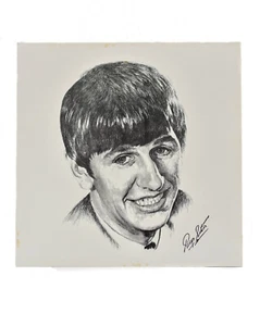 THE BEATLES-Line Drawing Prints-c. 1964-Lennon-McCartney-Harrison-Ringo (C) - Picture 1 of 10