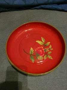 Vintage 2004 Royal Doulton LG Chip Dip runde Schale rot handbemalt festlich Zuhause - Bild 1 von 9