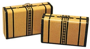 Puppenhaus Miniatur zwei altmodische Koffer / Kofferset -- Maßstab 1:12 - Bild 1 von 1