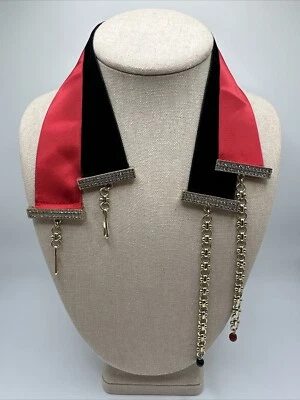 Two Heidi Daus Red & Black Ribbon Crystal Necklace Set - Image 1 of 4