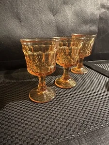Vtg Lot Of 3 Noritake Perspective Amberina Orange Wine Goblets - Picture 1 of 3