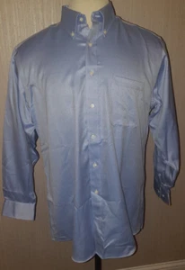 Men's Kirkland Signature Blue Long Sleeve Button Front Traditional Shirt Large - Picture 1 of 3
