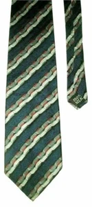 Picone Herren SCHÖNE 100 % Seide Krawatte Marineblau Rot Grau Streifen 57" - Bild 1 von 6
