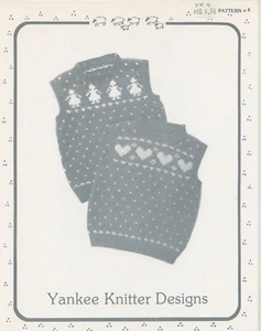 Yankee Knitter Designs Knitting Pattern #4 Child's Heart & Doll Vests 2-12 - Picture 1 of 2