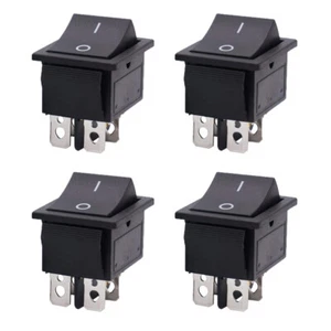 4 Pack Black Button On-Off 4Pin DPST Boat Rocker Switch For 16A 250V 20A 125V - Picture 1 of 4