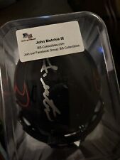 Autographed/Signed John Metchie III Houston Texans Eclipse Mini Helmet JSA COA