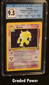 Pokemon Fossil 1. Edition Dutch Hypno CGC 9,5 Quad++ Holo Dutch (7004) 8/62 - Bild 1 von 2