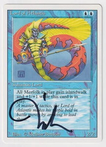 Signed Lord of Atlantis LP Revised Artist Melissa Benson 1994 MTG Magic Vintage! - Picture 1 of 2