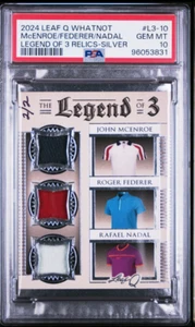 2024 Leaf Q Whatnot Legend of 3 Relics McEnroe-Federer-Nadal /2 PSA 10 POP 1 - Bild 1 von 2