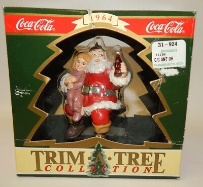 Trim A Tree Coca Cola Nostalgic 1964 Santa Claus Coke Christmas Ornament  - Image 1 of 2