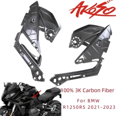Cubierta de cuadro de paneles laterales superiores delanteros 2021-2023 para BMW R1250RS fibra de carbono real Foto 1 de 4