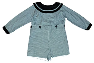 Boys vintage KELLY'S KIDS green white button on 3T 3 Christmas outfit shorts jon - Picture 1 of 3