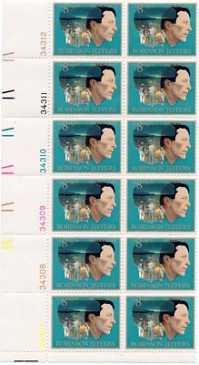 Scott #1485 American Arts (Robinson Jeffers) Plate Block of 12 Stamps - MNH - Image 1 of 2