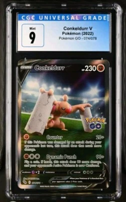 Pokémon 2022 Pokemon GO Conkeldurr V 074/078 Alt Art Ultra Rare CGC Mint 9 🔥 - Image 1 of 2
