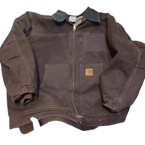 Carhartt Jacke Herren 3 XL Heavy Duty Sherpa gefüttert Arbeit braun Duck Canvas - Bild 1 von 13