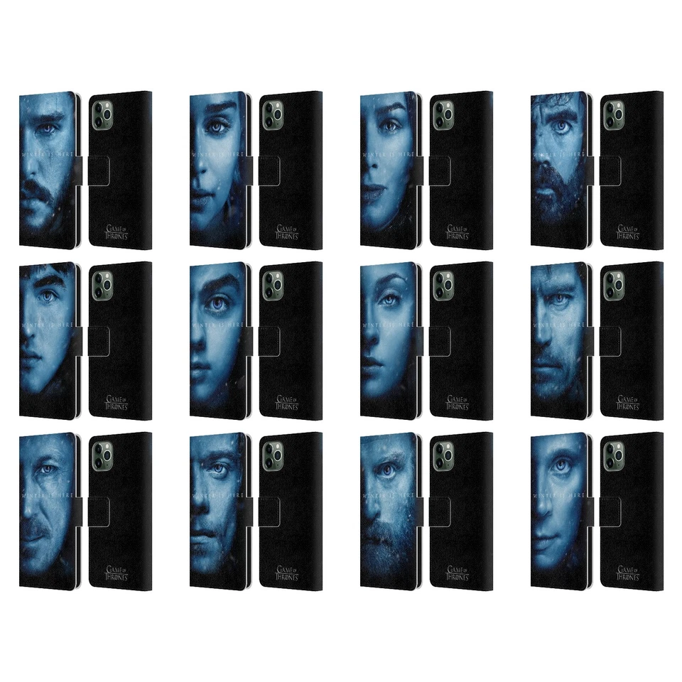 HBO GAME OF THRONES WINTER IS HERE LEATHER BOOK CASE FOR APPLE iPHONE PHONES - Image 1 of 4