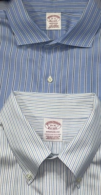 Mens Brooks Brothers Madison L/S Button Down Shirt Classic Fit 19-35 Lot Of 2 - Image 1 of 4
