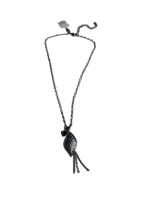 Lia Sophia Fine Art Necklace W/ Shell Pendant & Glass Bead Adjustable Chain Sliv - Image 1 of 4